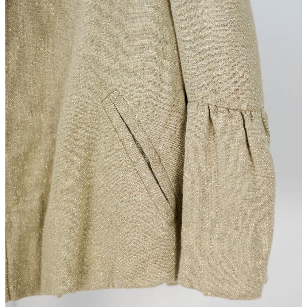 DVF Diane Von Furstenberg Cute Cropped Tan Gold Jacket sz 10 - Picture 2 of 6